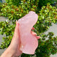 Rose Quartz Female Model Crystal Beauty Hand Carved Goddess Model