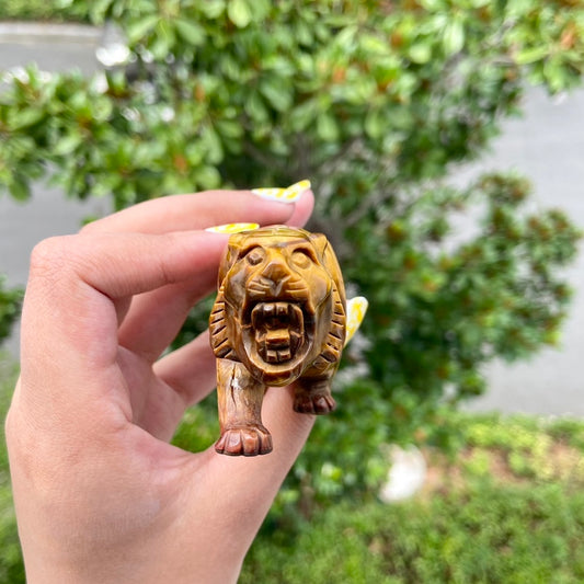 Tiger-Eye Stone Running Tiger Crystal Animal Car Home Office Decorations