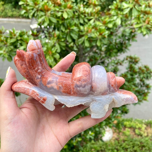 Petal Agate Snail Carved Crystal Animal Healing Crystal