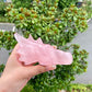 Rose Quartz Dragon Skull Hand Carved Home Decor Crystal Healing