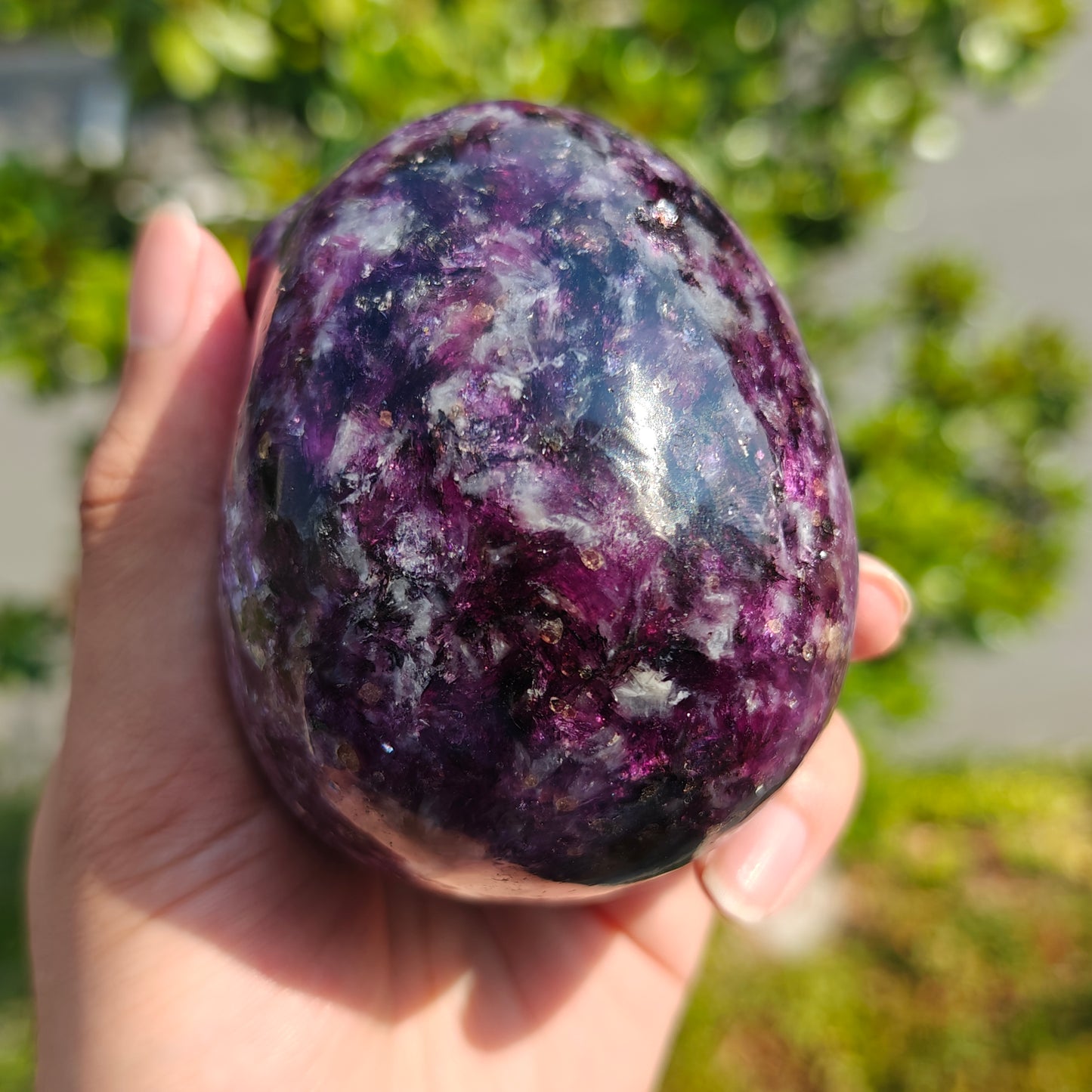 Hand Carved Lepidolite Skull For Decoration And Gift