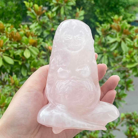 Rose Quartz Pregnant Woman Female Model Crystal Carving Home Decoration