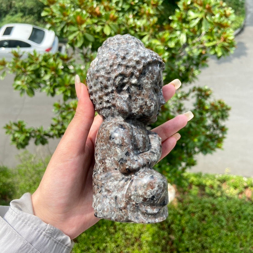 Yooperlite Baby Buddha Yoga Meditation Decor Buda Statue Reiki Heal Energy Crystals Wealth And Luck