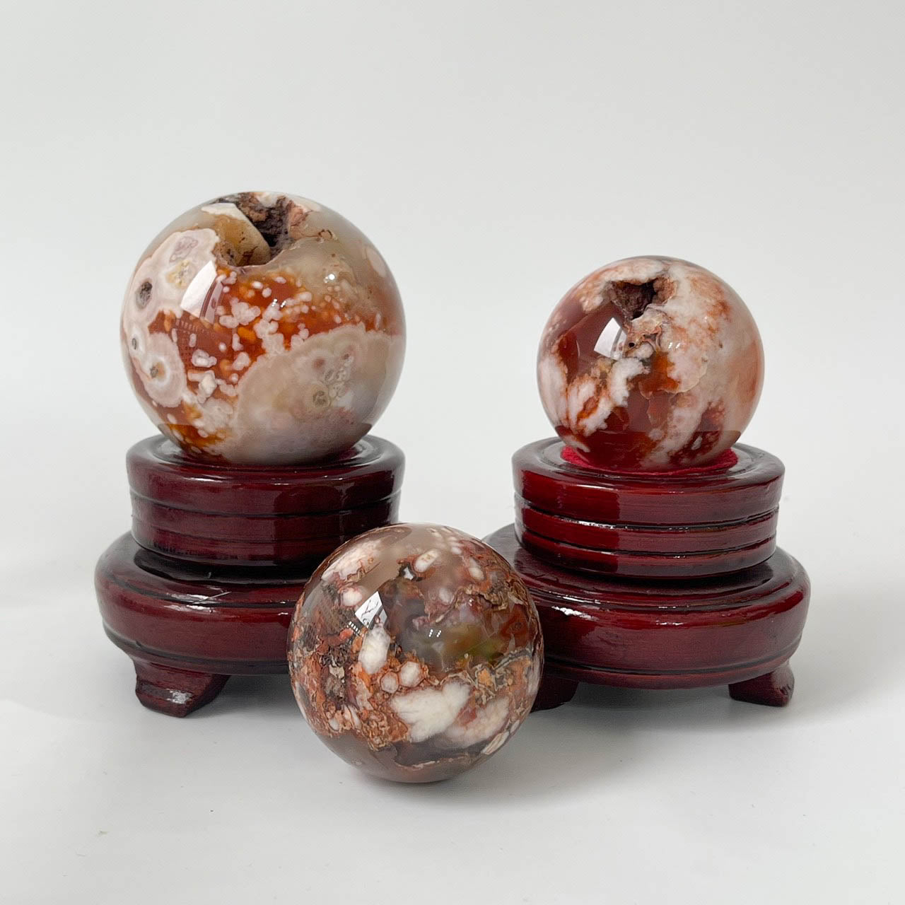 Wholesale Red Flower Agate Spheres