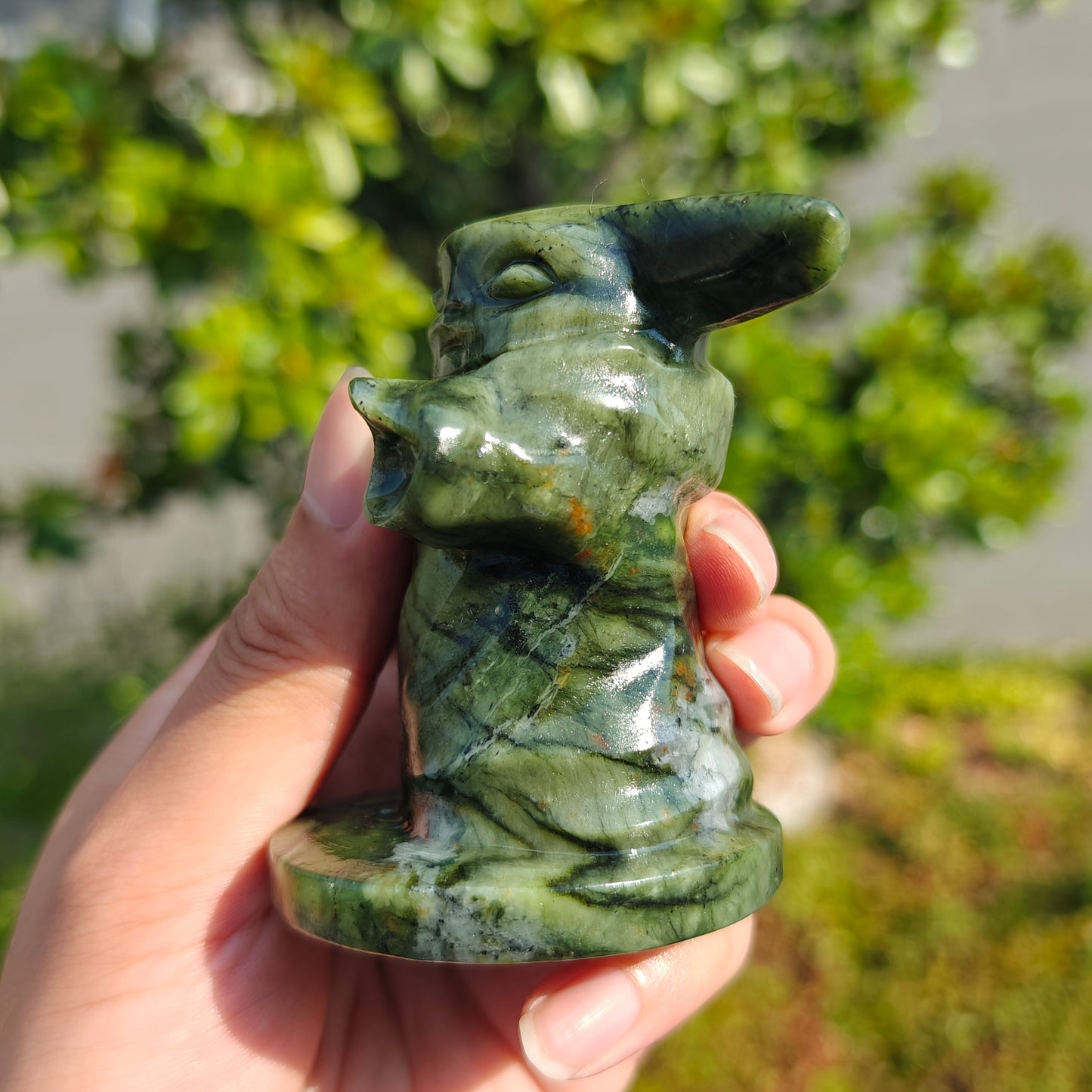 Hand Carved Xiuyan Jade Yoda For Decoration And Gift