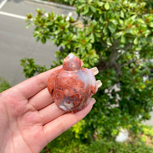 Petal Agate Turtle Crystal Animal Sea Animal Hand Carved