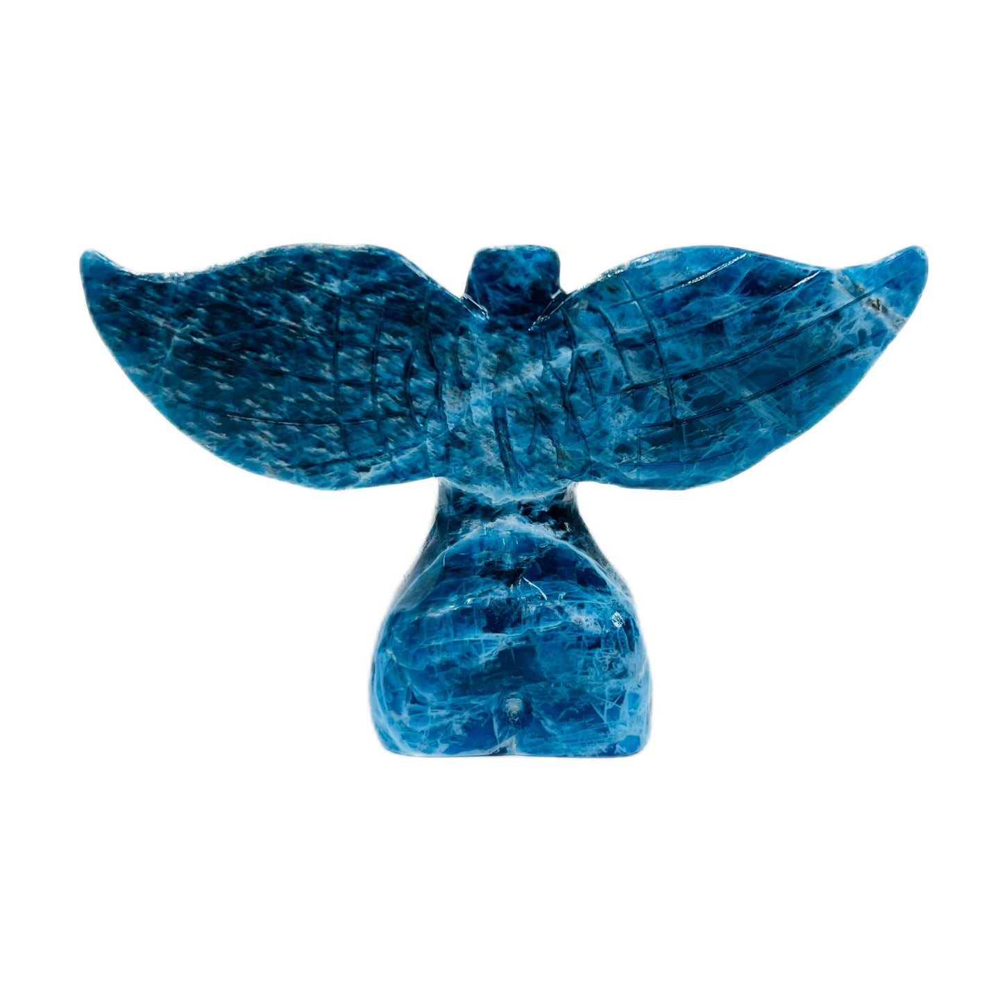 Natural Blue Apatite Hand-carved Wings Female Mold