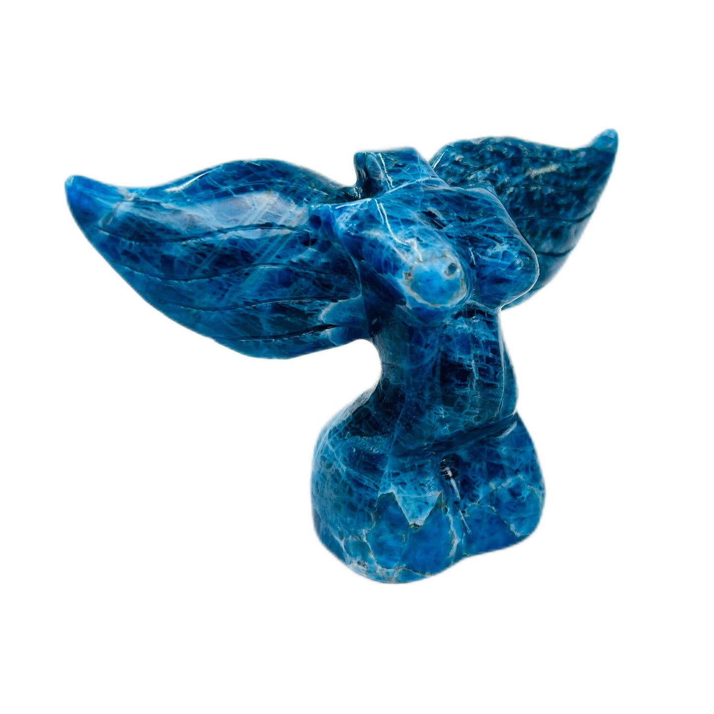 Natural Blue Apatite Hand-carved Wings Female Mold