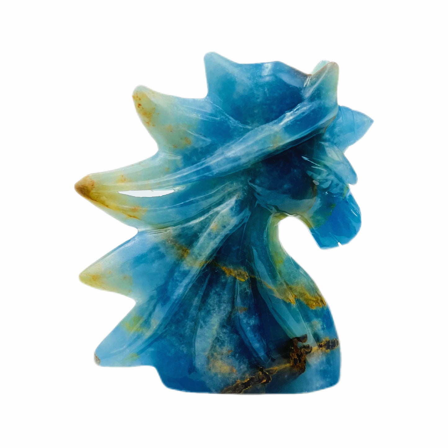 Natural blue onyx hand carved unicorn