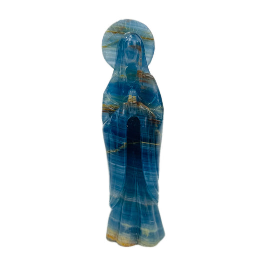 Natural Blue Onyx Hand Carved Angel