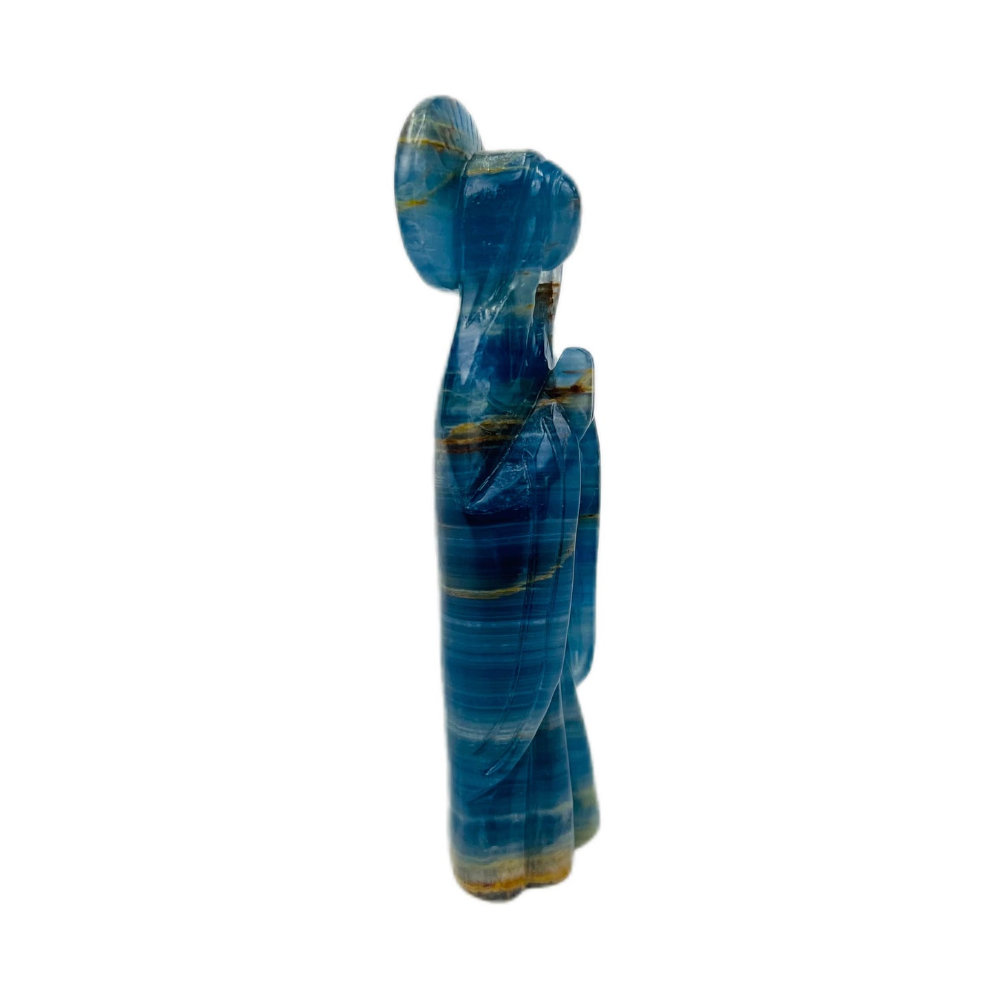 Natural Blue Onyx Hand Carved Angel