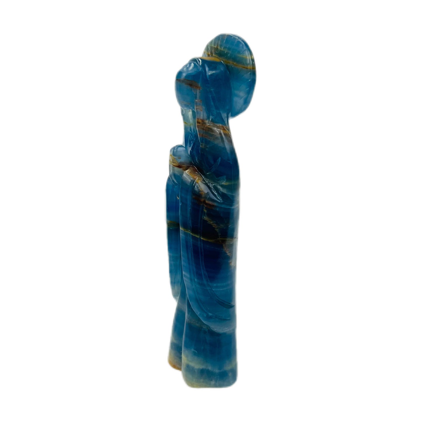 Natural Blue Onyx Hand Carved Angel