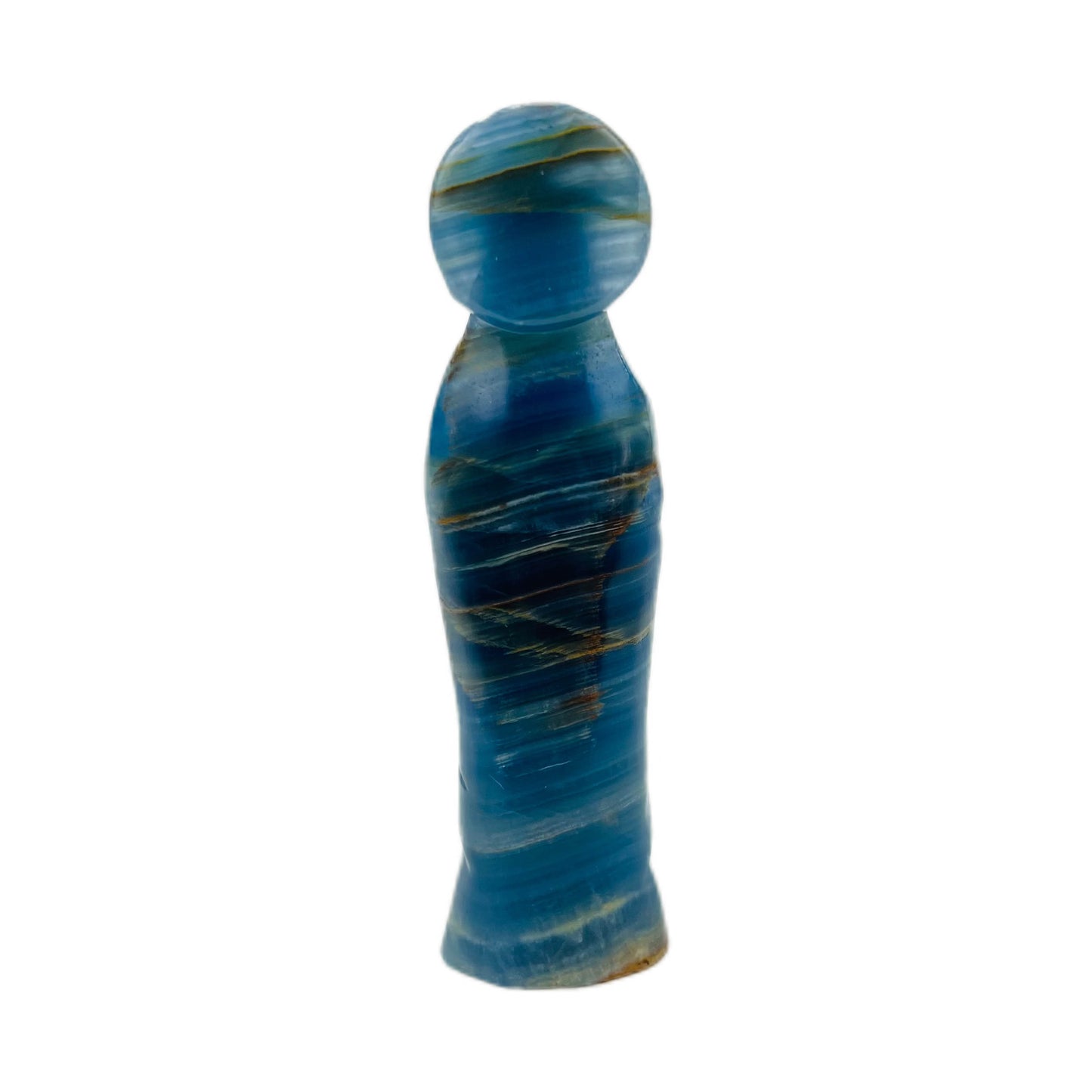 Natural Blue Onyx Hand Carved Angel