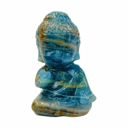 Natural Blue Onyx Hand Carved Buddha