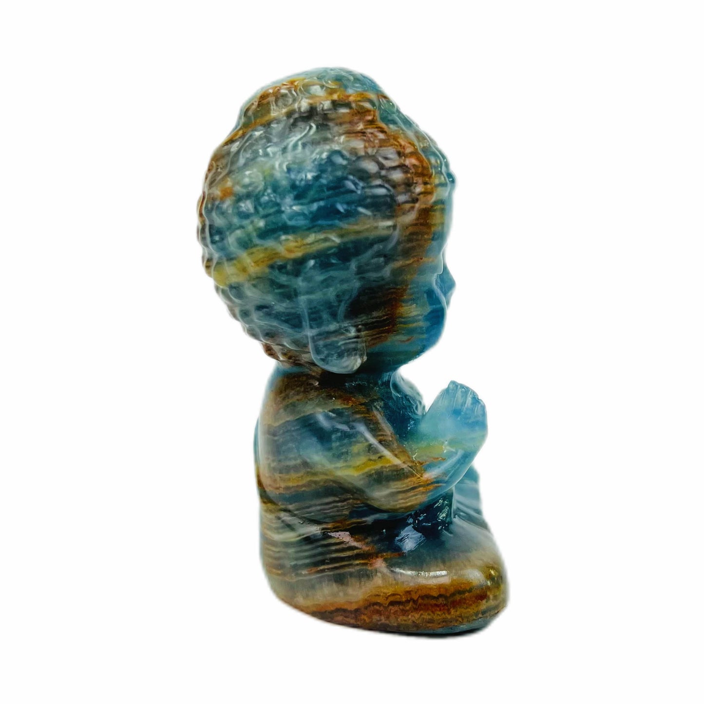 Natural Blue Onyx Hand Carved Buddha