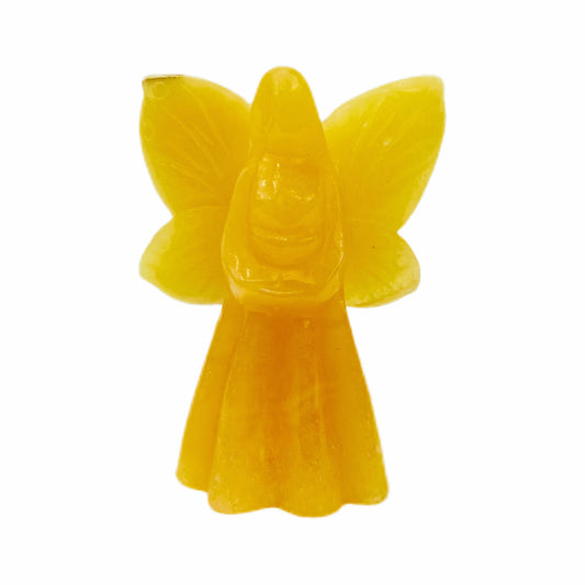 Yellow Jade Hand Carved Fairy Ornament Gift