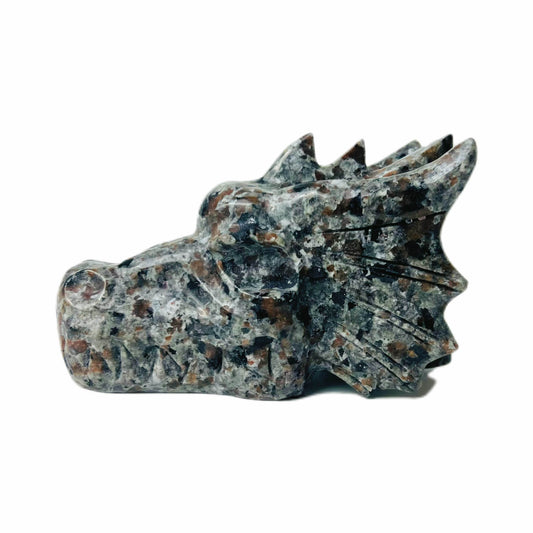 Yooperlite Carving Dragon Head Ornament Gift Bookshelf Decoration