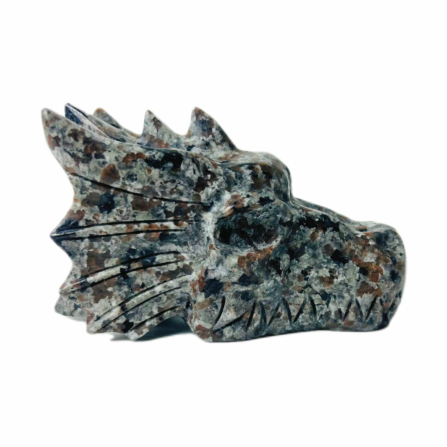 Yooperlite Carving Dragon Head Ornament Gift Bookshelf Decoration