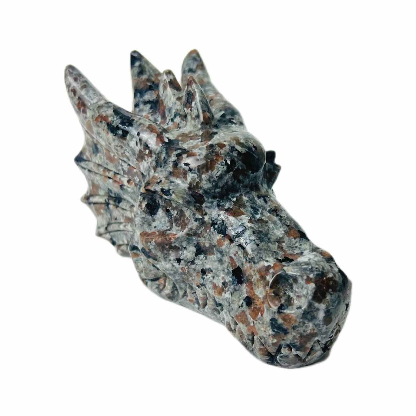 Yooperlite Carving Dragon Head Ornament Gift Bookshelf Decoration