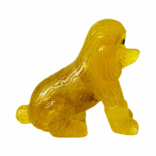 Yellow Fluorite Hand-Carved Dog