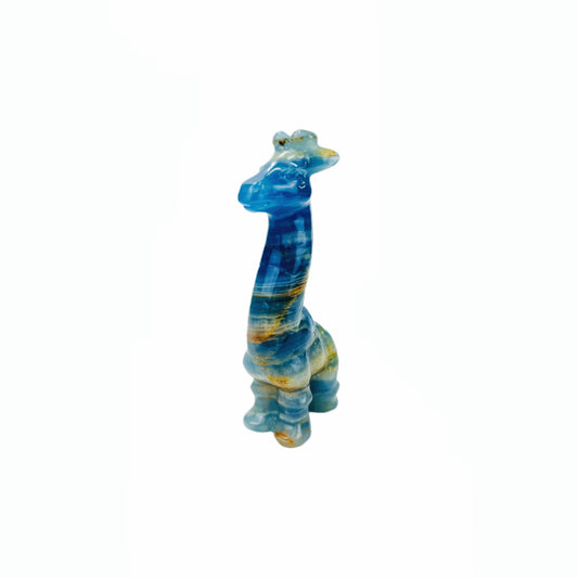 Blue onyx hand-carved giraffe