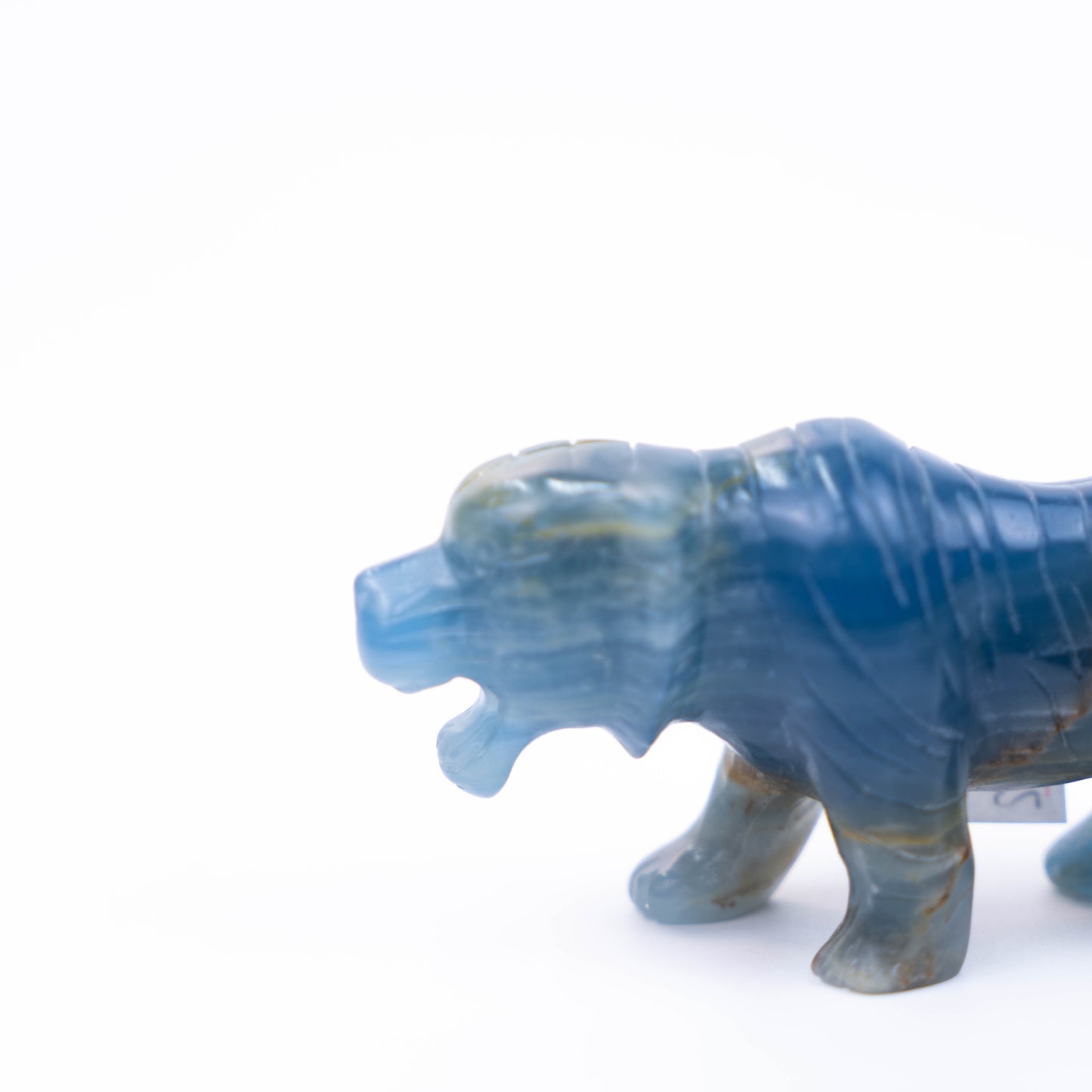 Natural Blue Onyx hand-carved tiger