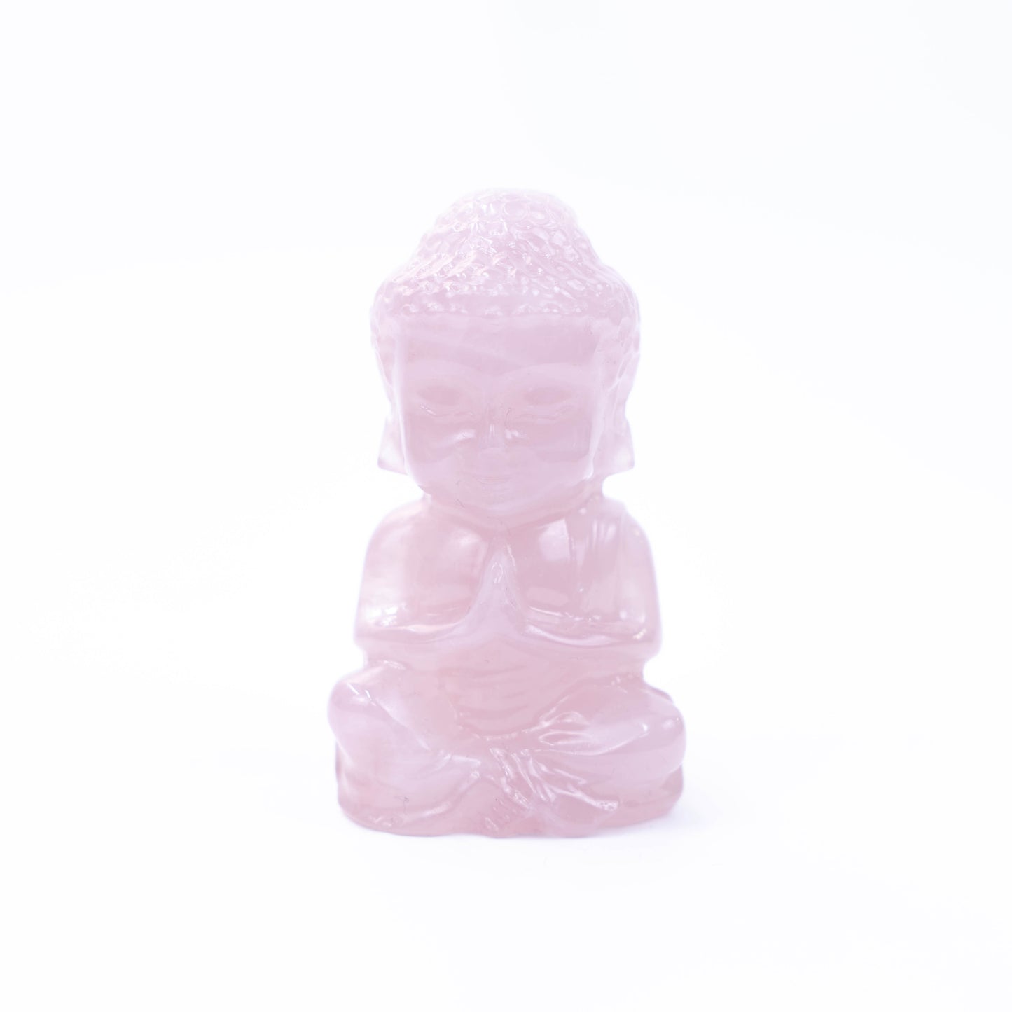 Natural rose quartz Hand Carved Buddha