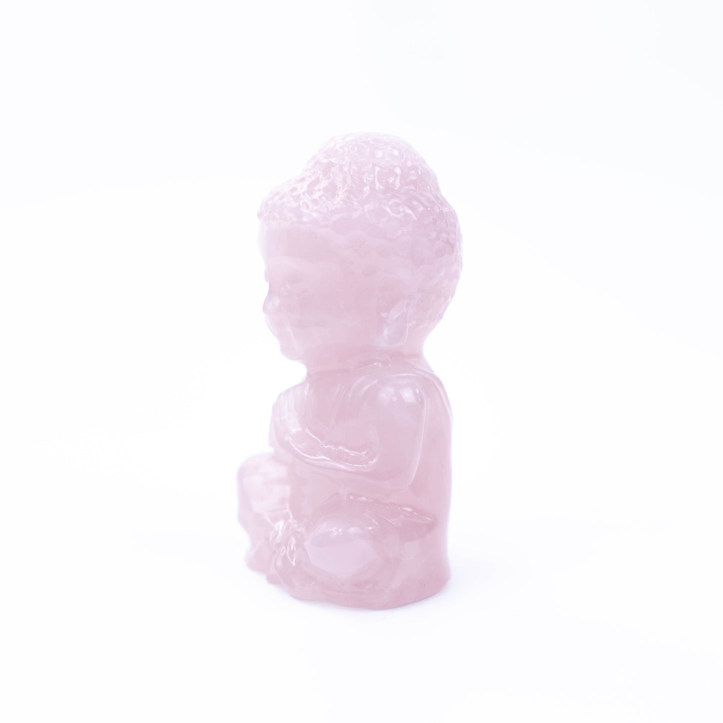 Natural rose quartz Hand Carved Buddha