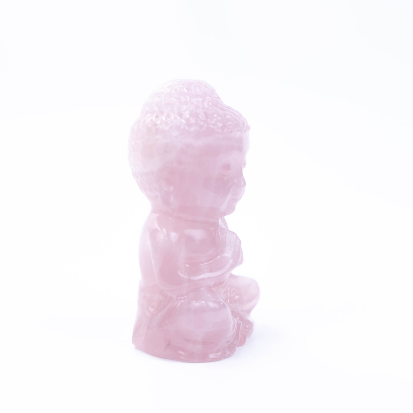 Natural rose quartz Hand Carved Buddha