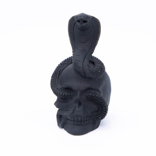 【Obsidian Skull】Obsidian Skull With The Entire Running Through  Cobra