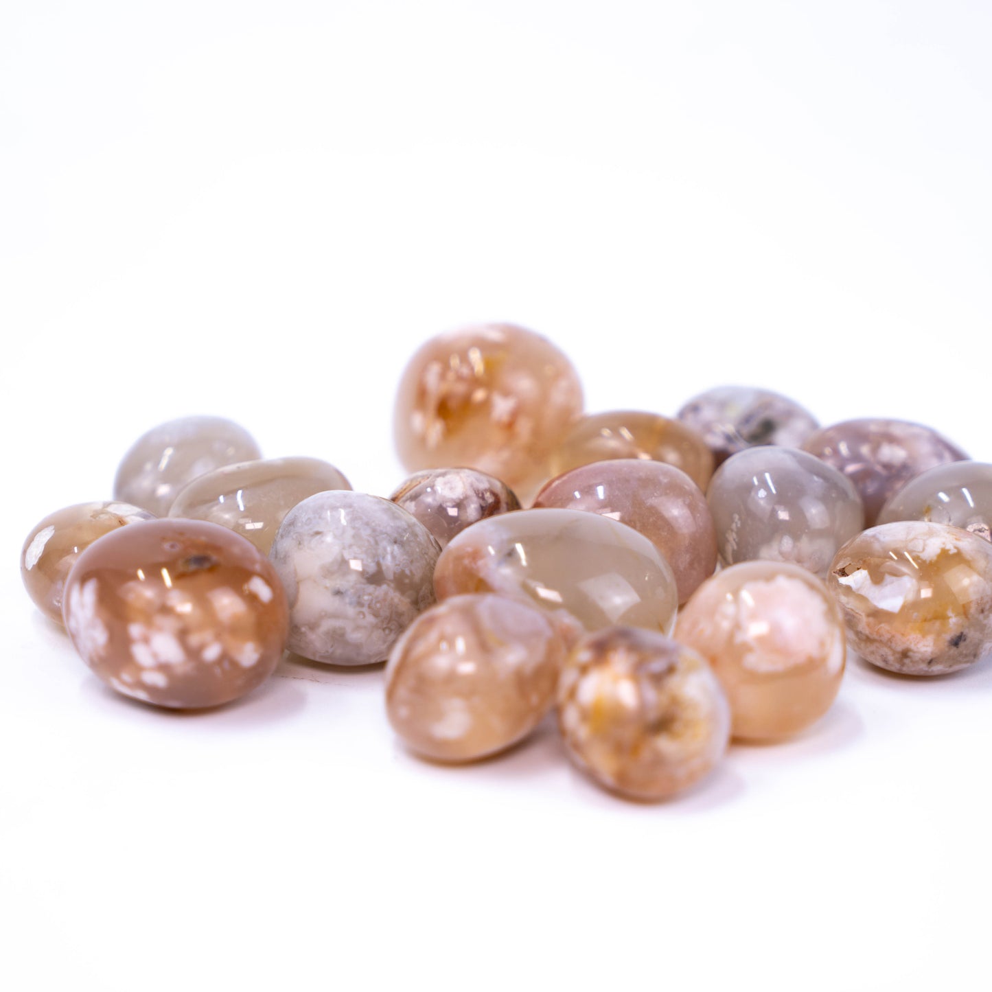 Flower Agate Tumbled Stones | Polished Crystals Healing | Natural Stones | Feng Shui | Chakra Balancing | Good Luck | Reiki Gift