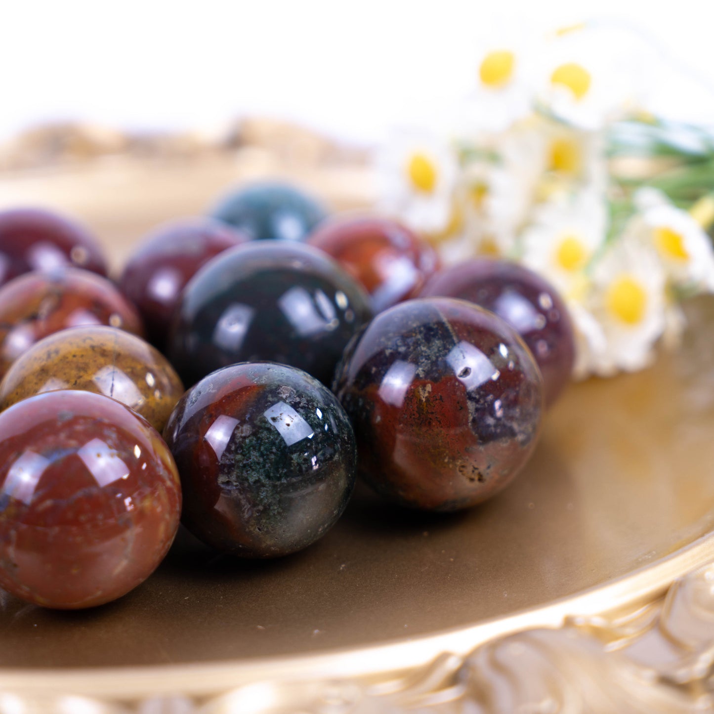 Wholesale Ocean Jasper Crystal Ball Chakra Healing Gemstone Crystal Ball Natural Quartz Gemstones Sphere For Healing Meditation Feng Shui Home Decoration