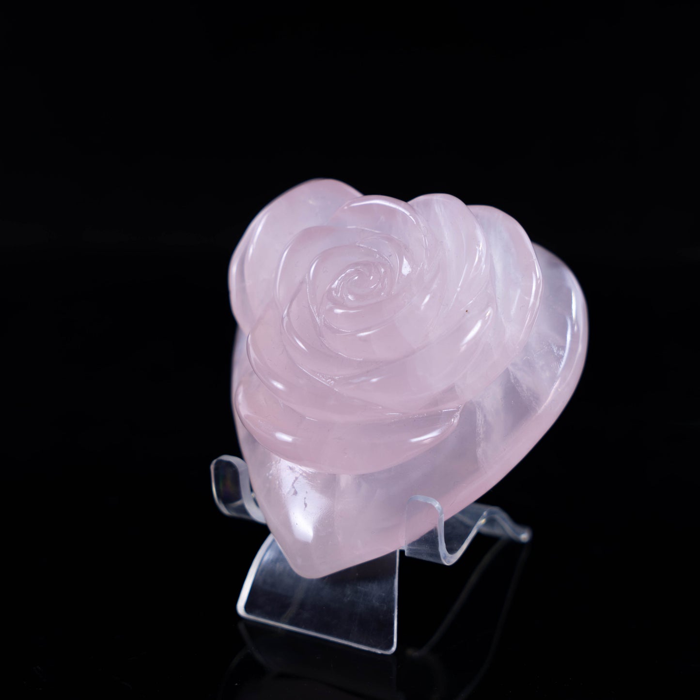 Hand Carved Healing Gemstone Crystals Rose Quartz crystal heart shaped rose Ornaments Decorations And Gifts