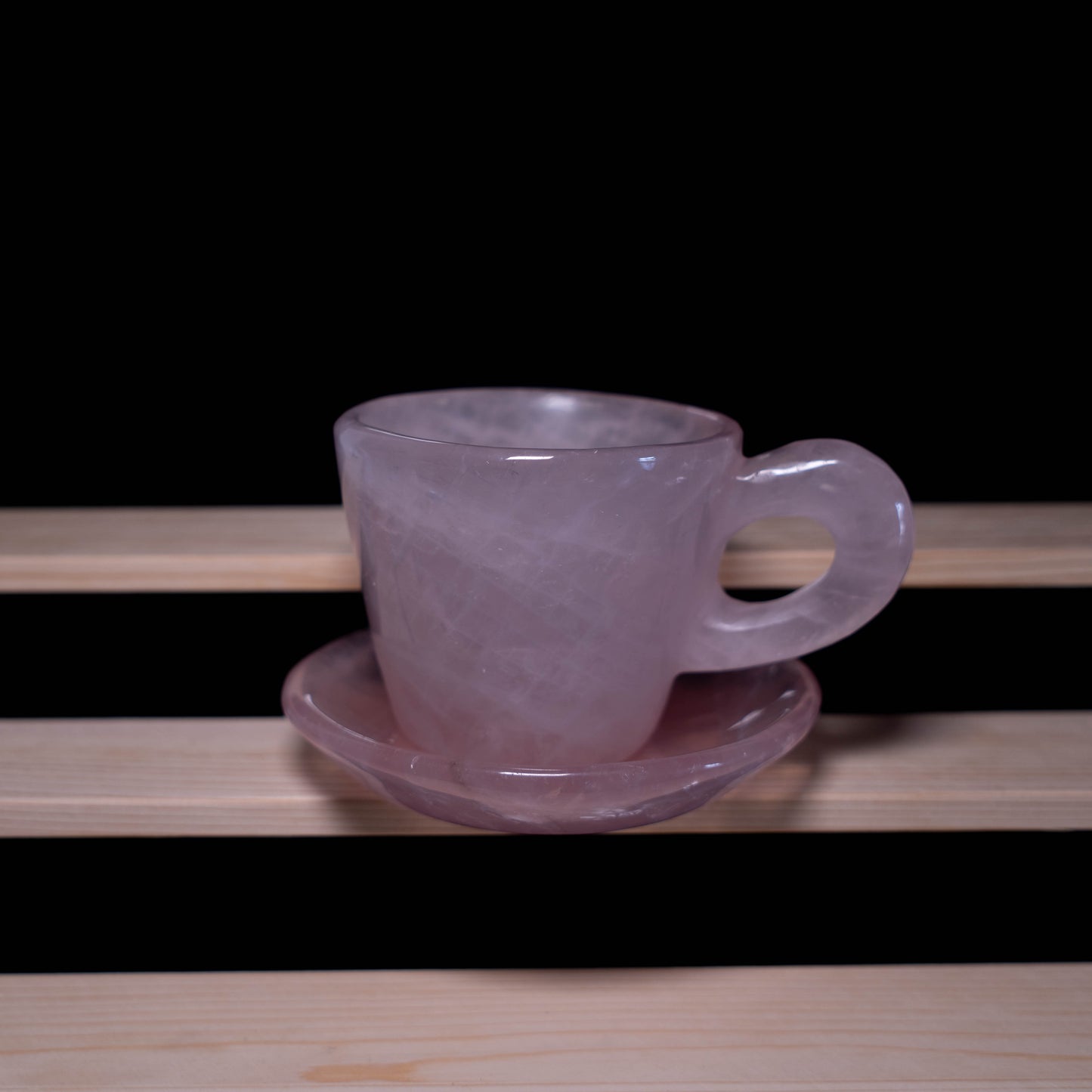 Rose Quartz Teacup With Base, Hand-carved, Carved Design,  Halloween And Christmas Decoration Gifts, Holiday Gifts