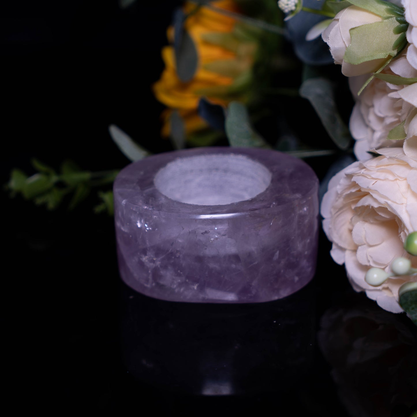 Amethyst Oval  shape Candle Holder for Wedding, Festival, Party & Windowsill Decor, Desk Decor and setup