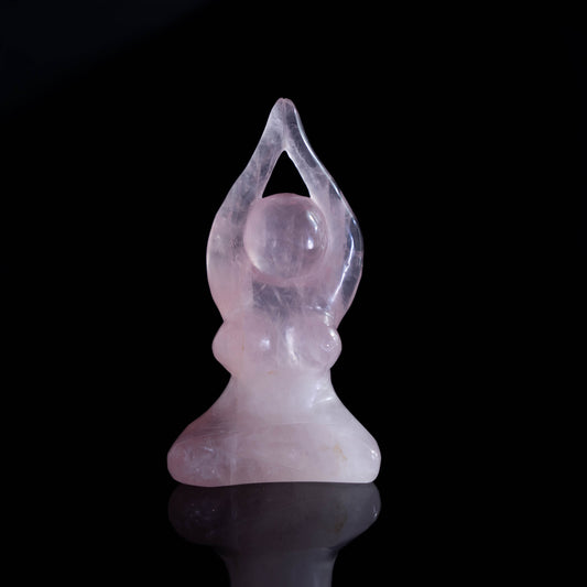 Natural Rose Quartz Yoga Woman Ornament Gift