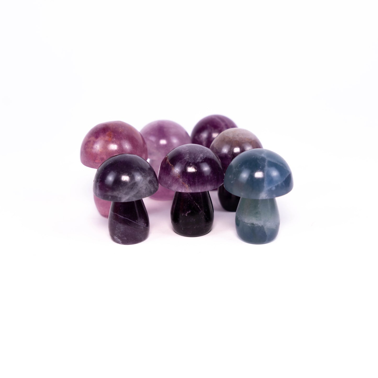 Fluorite Mushroom Carved Mushroom Polished Crystal Cute Mushroom Stones