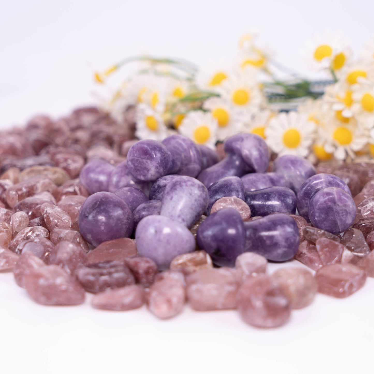 Purple Mica Mushroom Carved Mushroom Polished Crystal Cute Mushroom Stones