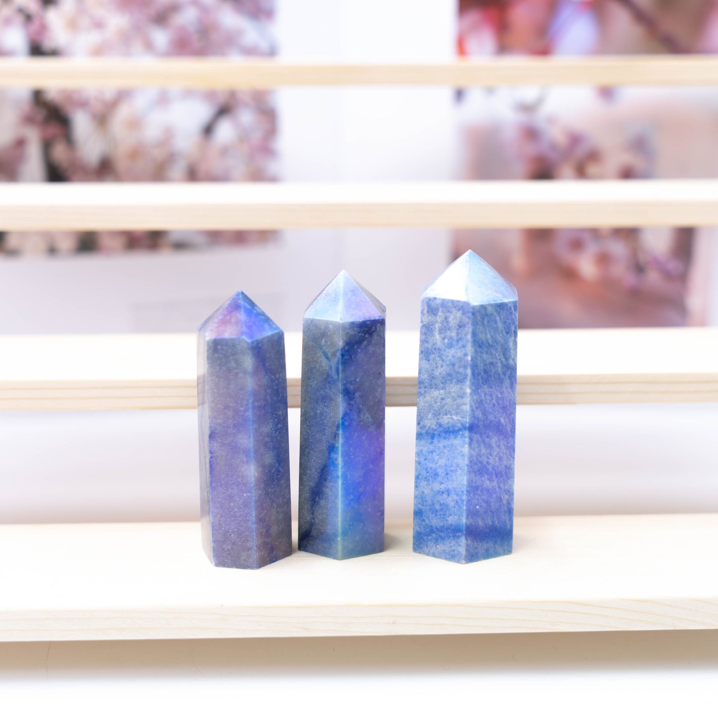 Aura Blue Aventurine Single Point Healing Crystal Wands Quartz Points Chakra Stone Reiki Meditation