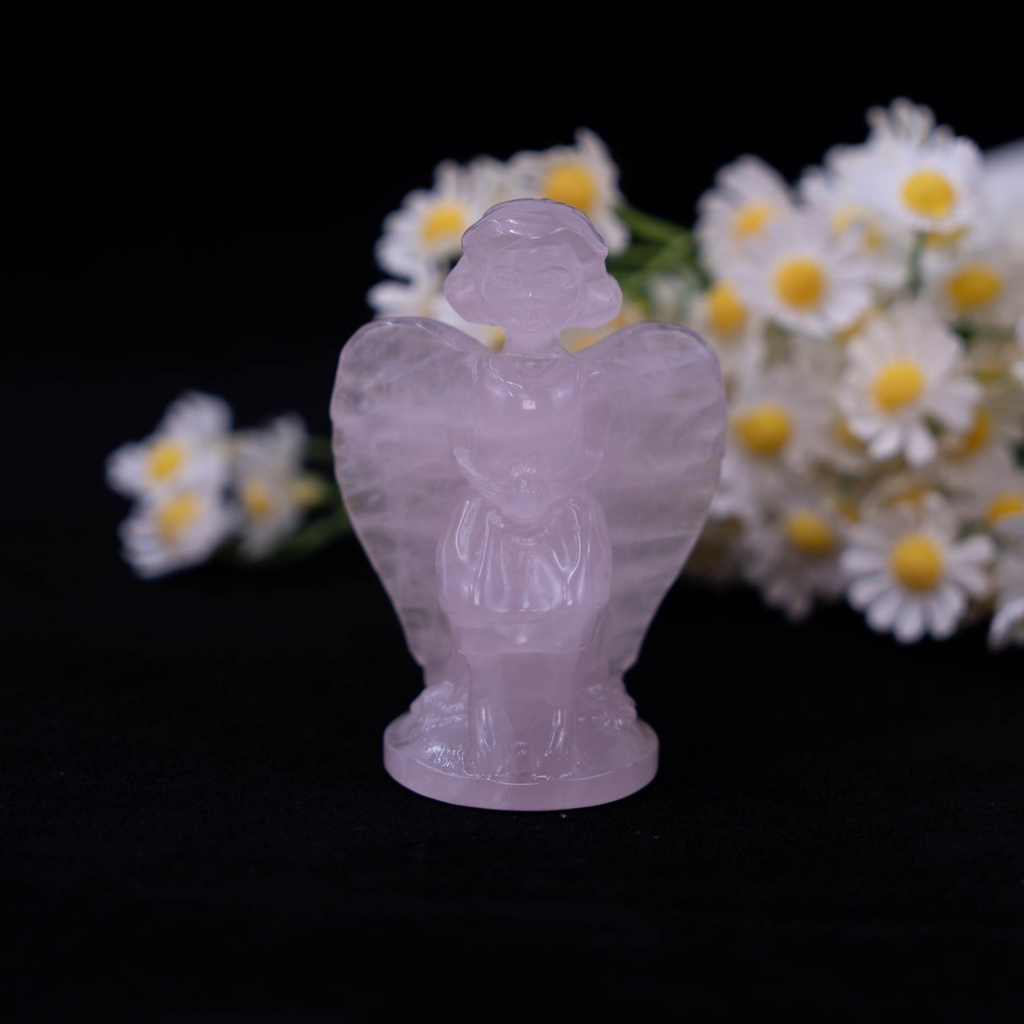 Rose Quartz Carving Fairy