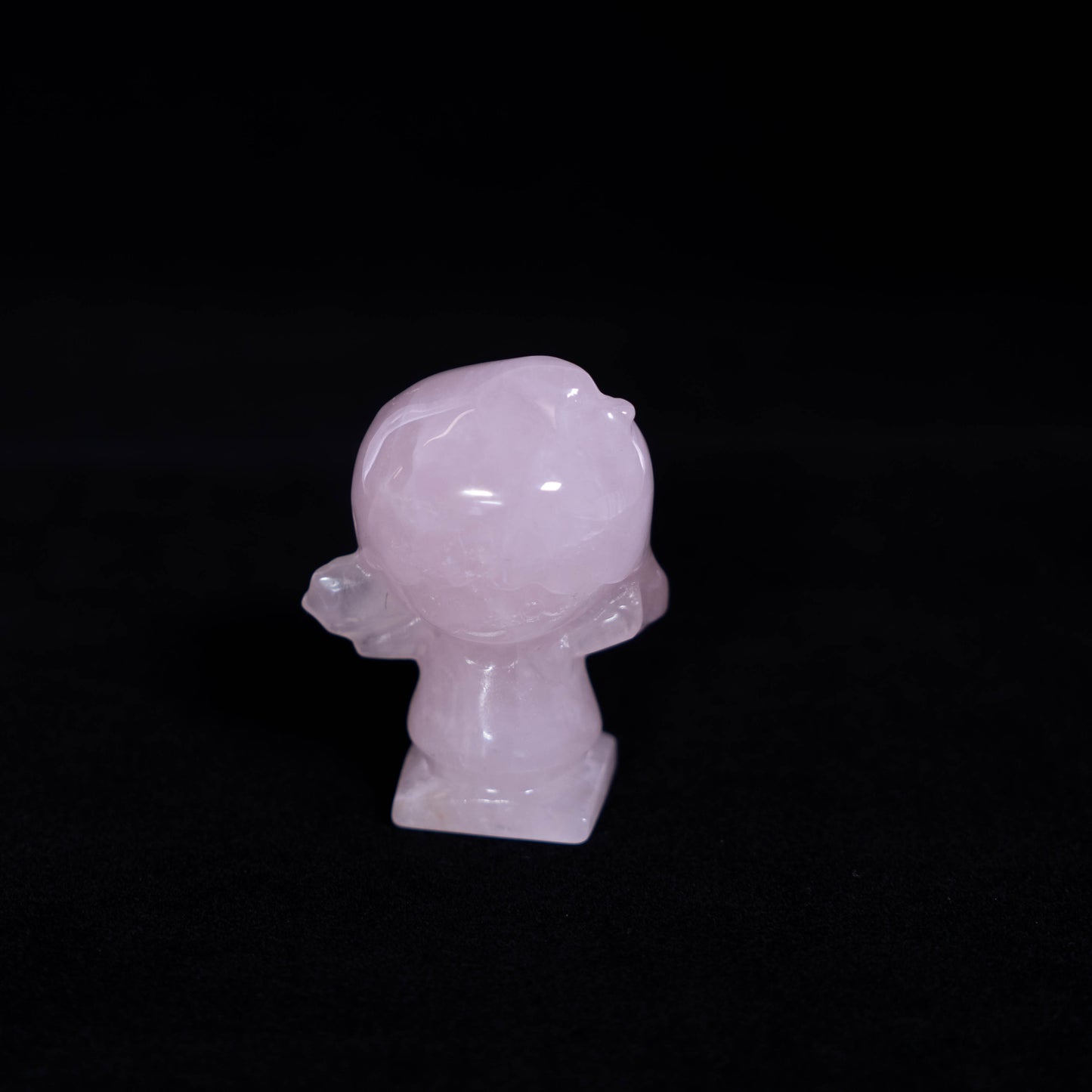 Rose Quartz Carving Girl With Angel Wings