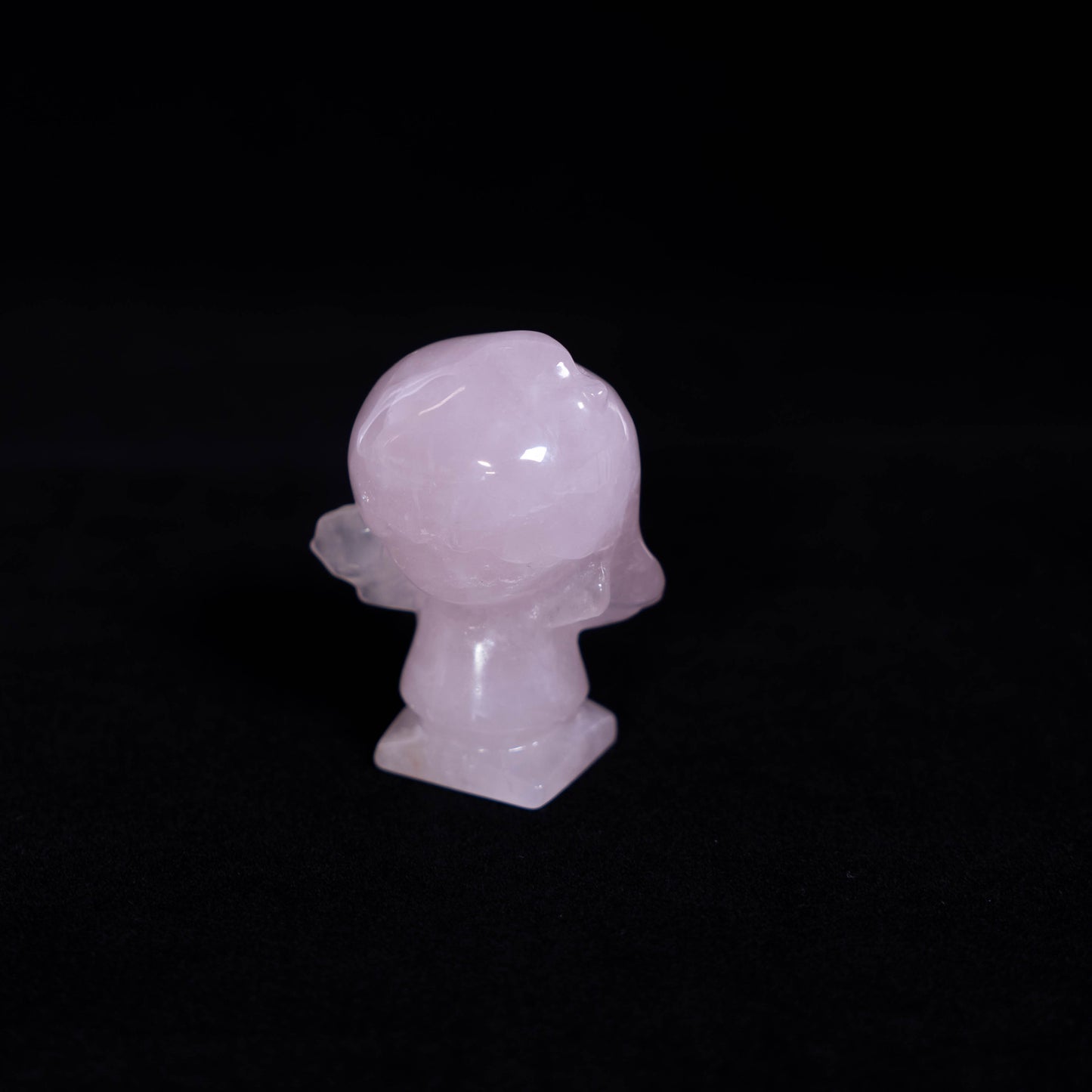 Rose Quartz Carving Girl With Angel Wings