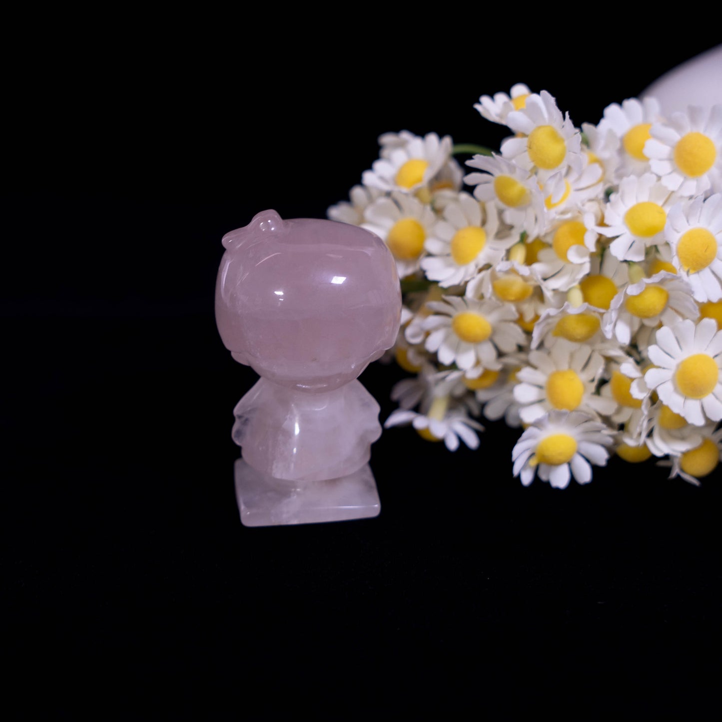 Rose Quartz Hand-Carved Little Boy