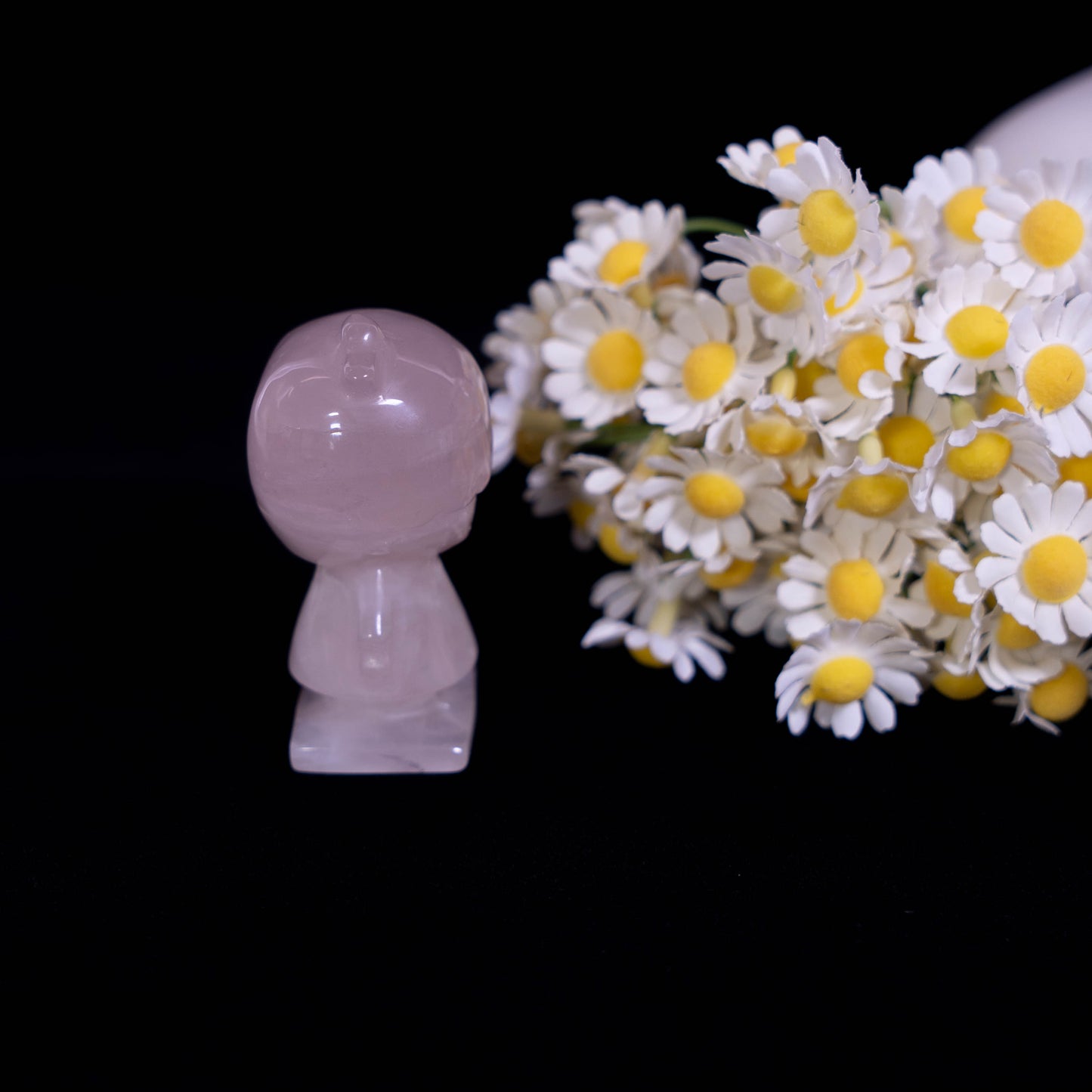 Rose Quartz Hand-Carved Little Boy