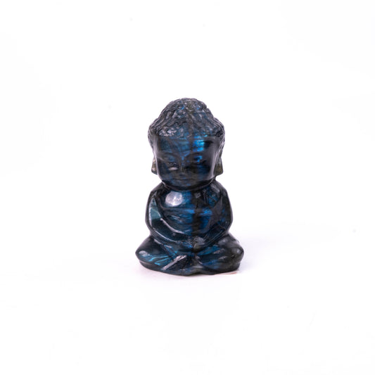 Beautiful Blue Color Labradorite Hand Carved Buddha