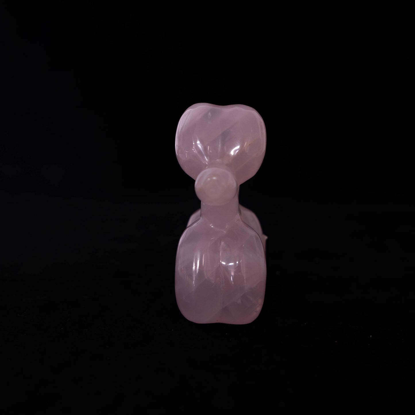 Rose Quartz Hand-carved Balloon Dog Ornament