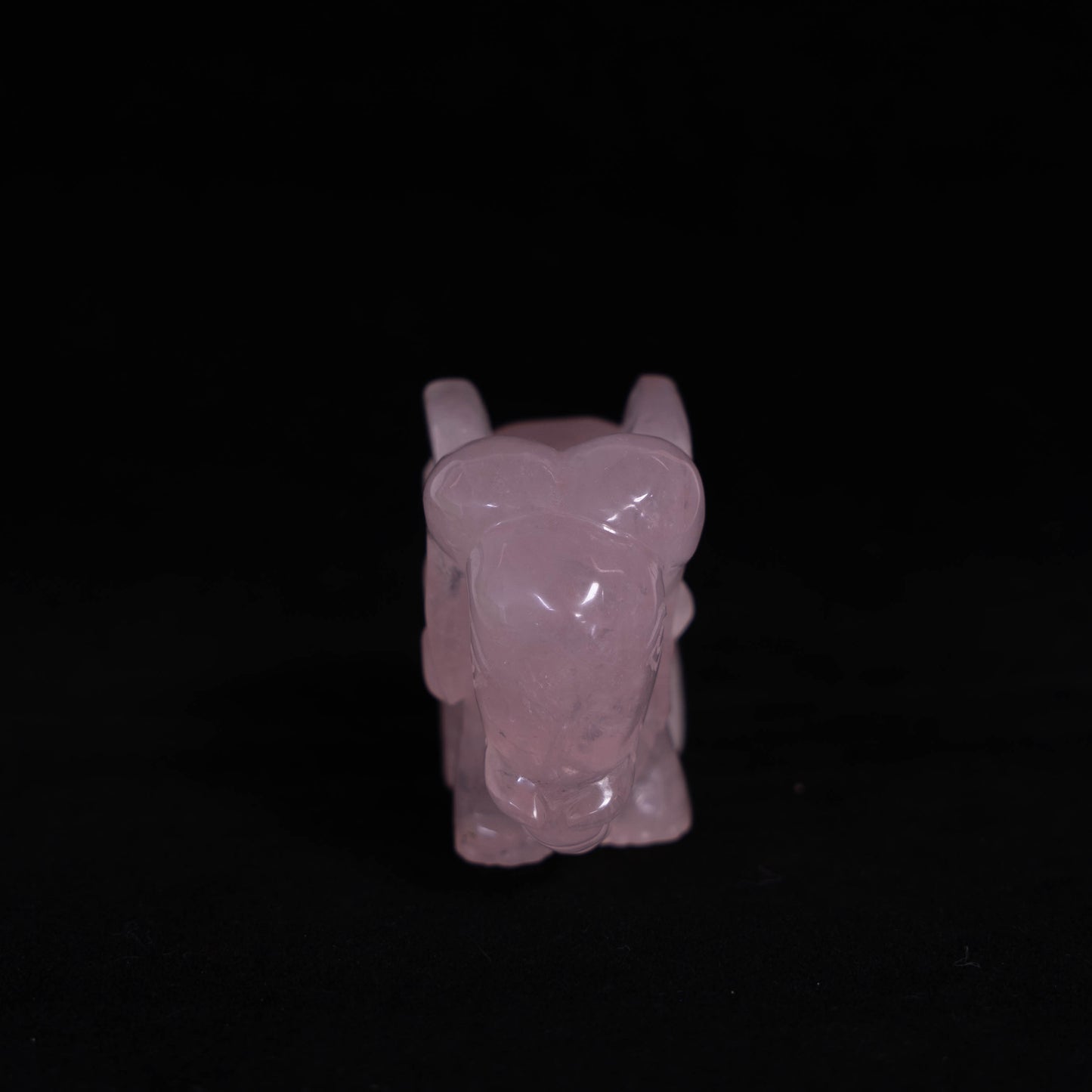 Rose Quartz Hand-Carved Elephant