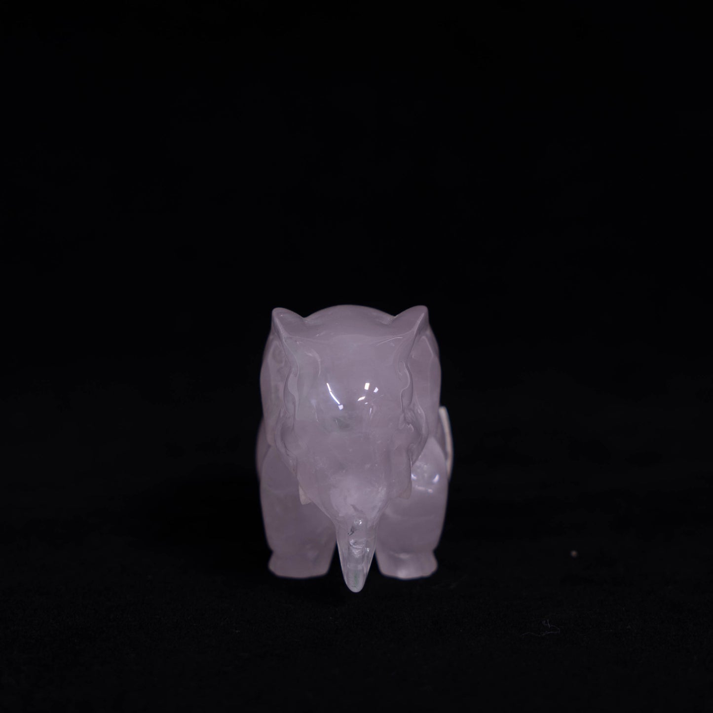 Rose Quartz Hand-Carved Elephant