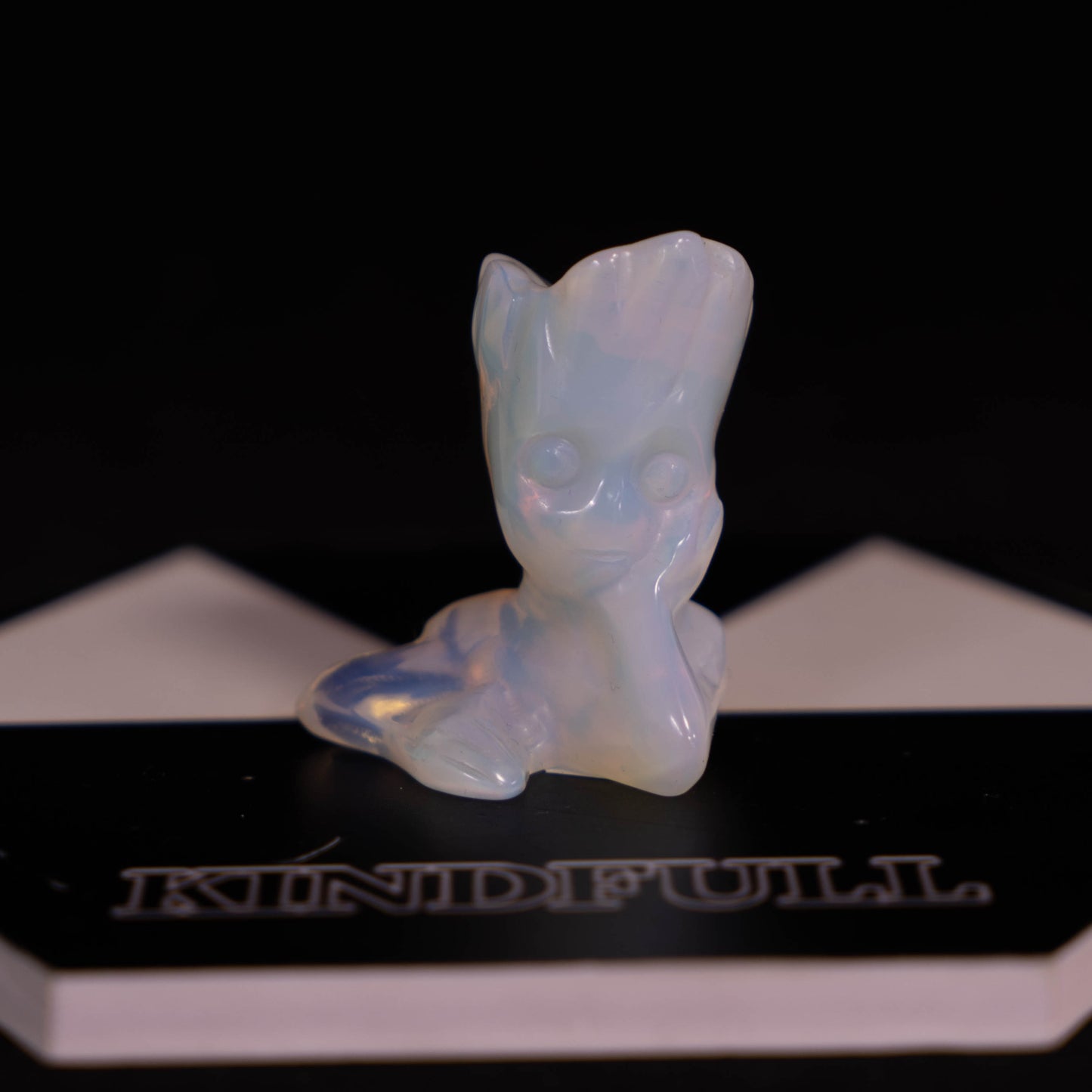 Hand-Carved Tree Man For Obsidian Rose Quartz, and Opalite