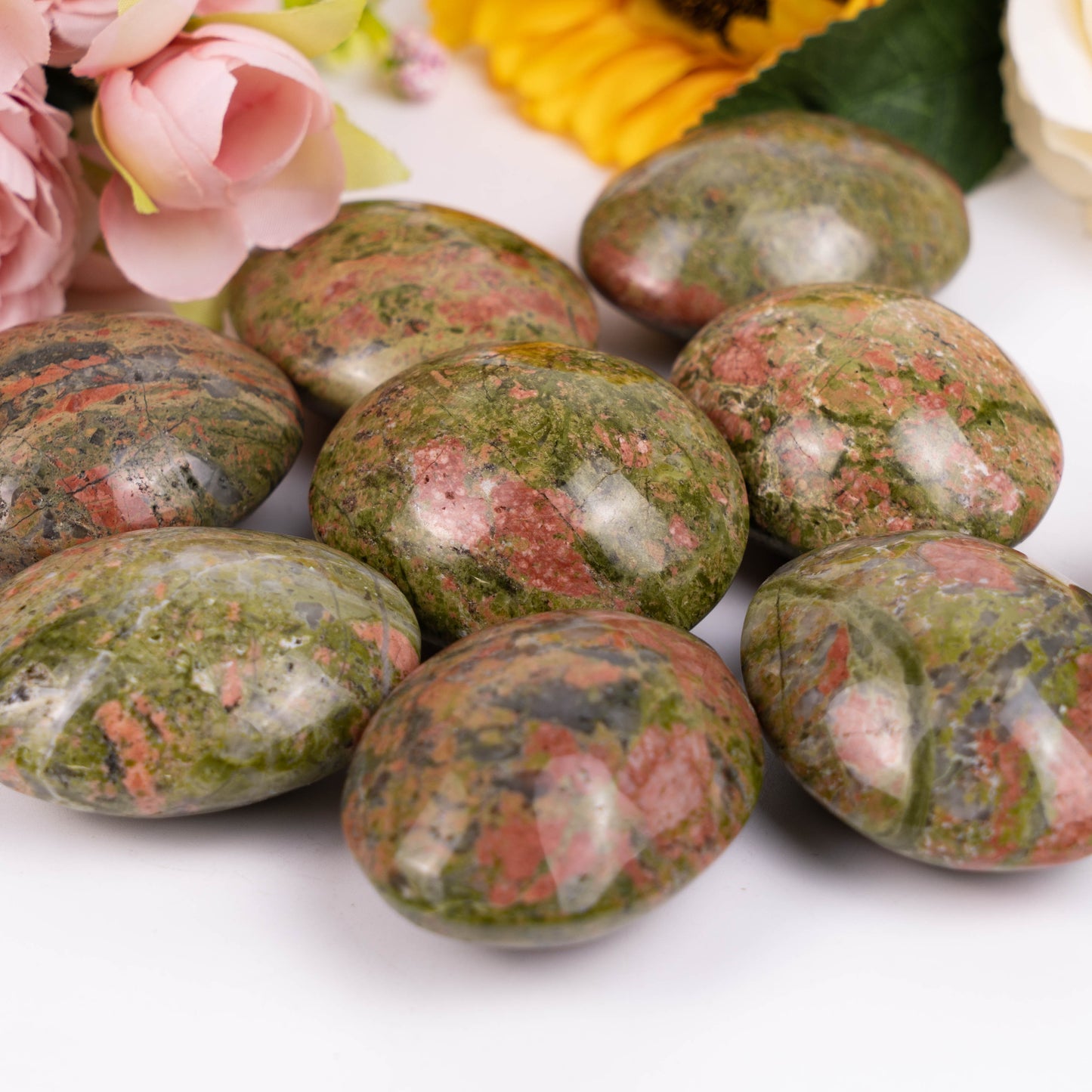 Unakite Irregular Polished Palm Stone